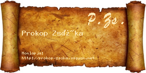 Prokop Zsóka névjegykártya